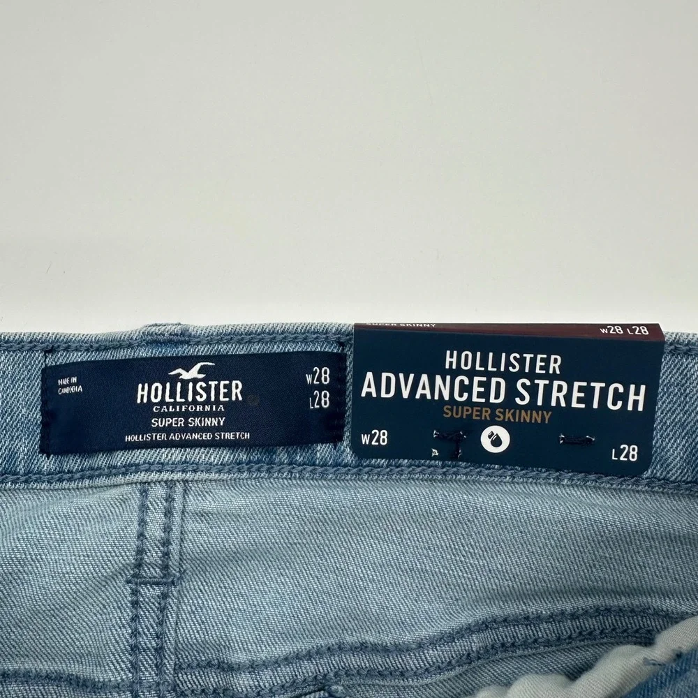 Hollister Advanced‎ Stretch Super Skinny Jeans Light Wash Mens 28x28 NEW NWT